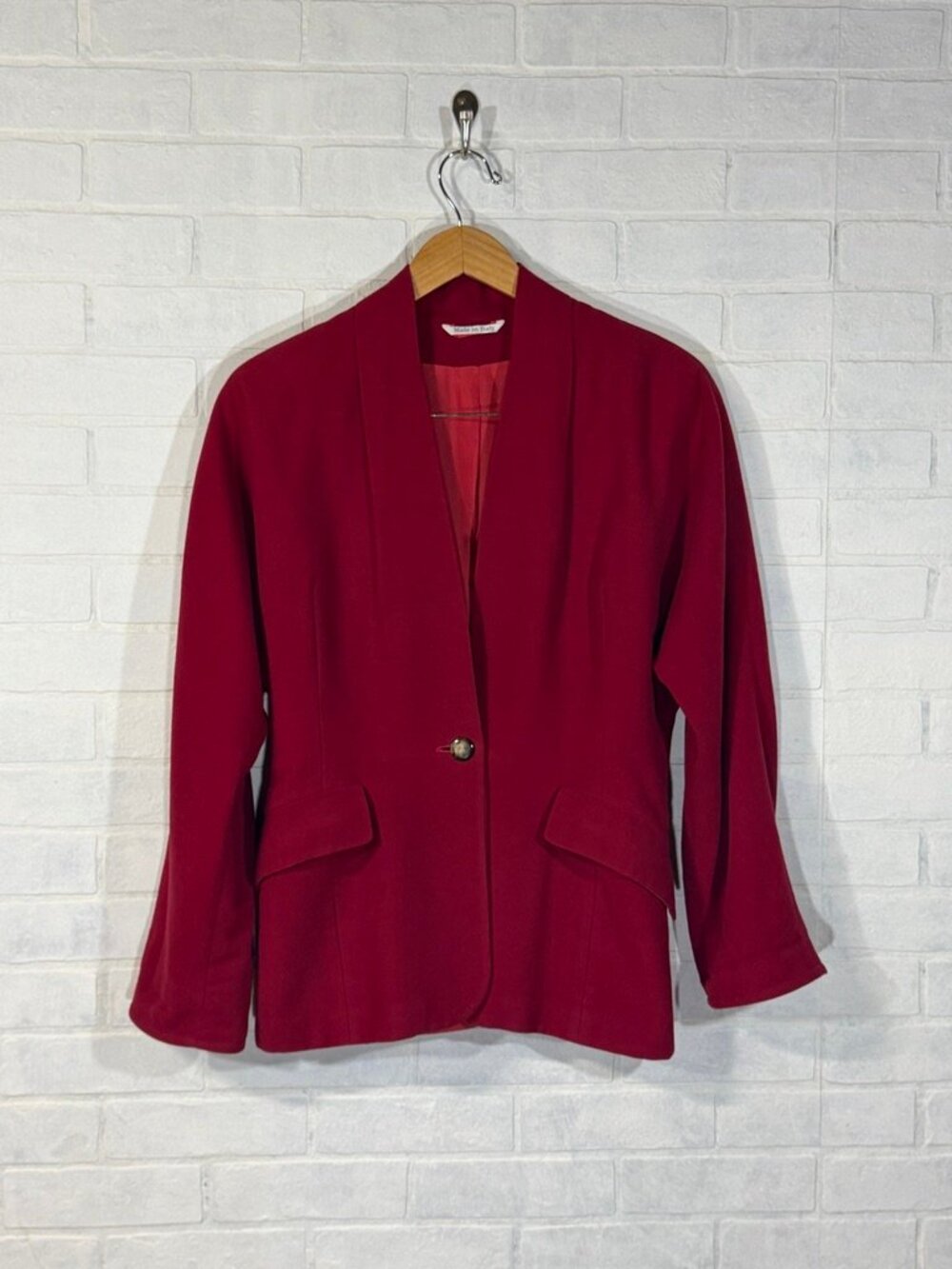 MaxMara 100% New Wool Italian Made Deep Red Blazer